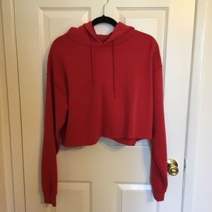 Red Cropped Hoodie